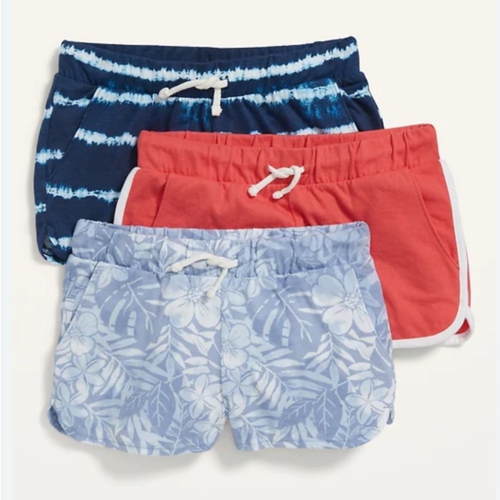 Old Navy - NEW - Dolphin-Hem Cheer Shorts 3-Pack for Girls. XS (5). Multi Print.